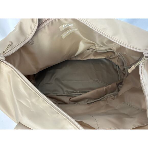 The Foldie Travel Bag Tan Lg 40L Weekender Exandable Foldable Carry On - Picture 9 of 13